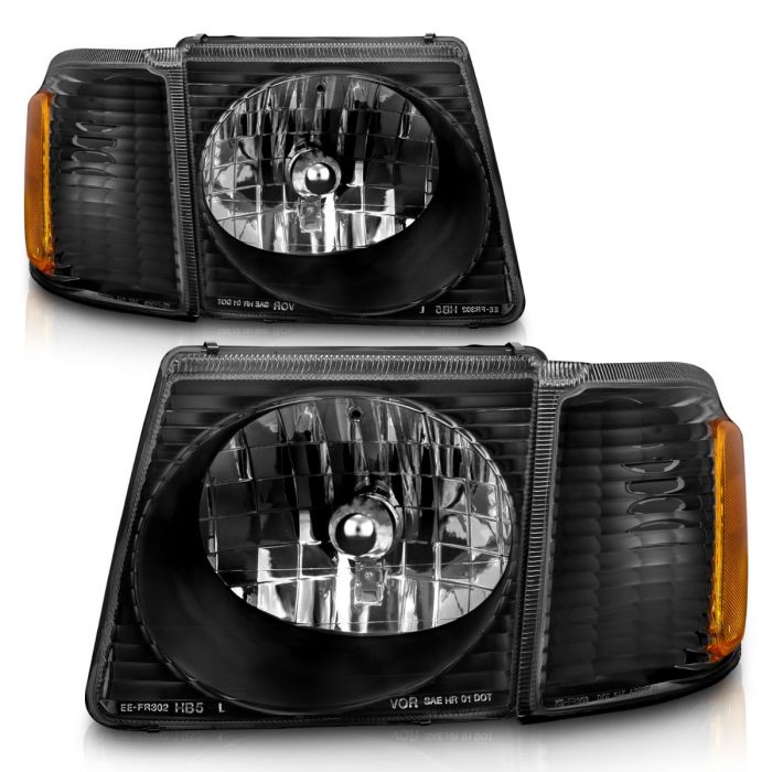 Anzo - Crystal Headlights Black - 2001-2005 Explorer Sport Trac