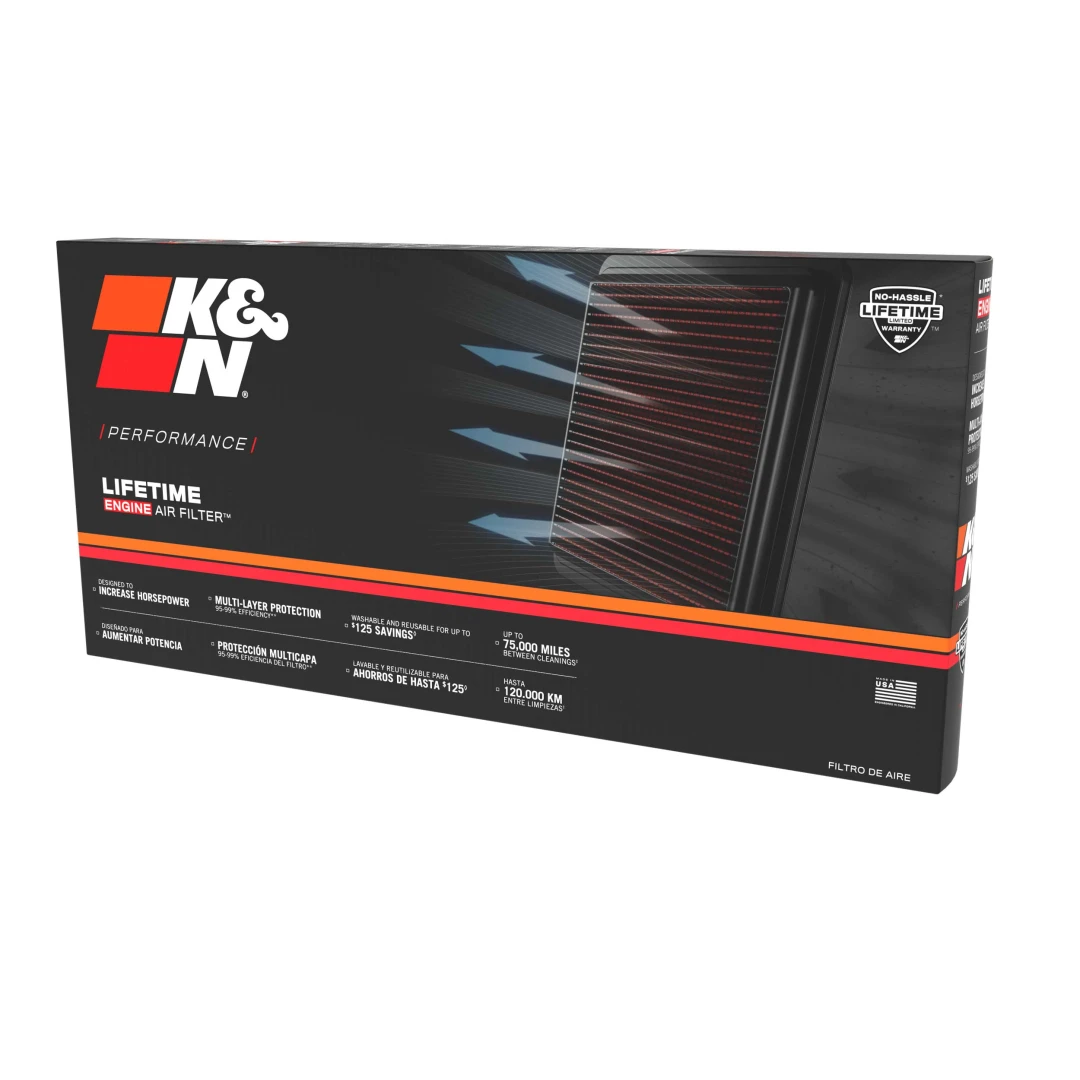 K&N 33-2888 - 33 Series Air Filter Panel (15.813" L x 6.75" W x 1.188" H)
