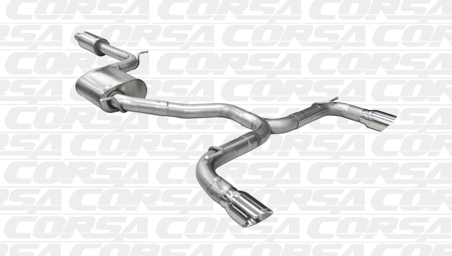 Corsa 14834 - Sport 3" Cat-Back with 4" Single Tips - 2014-2018 VW Golf GTI Mk7 2.0T