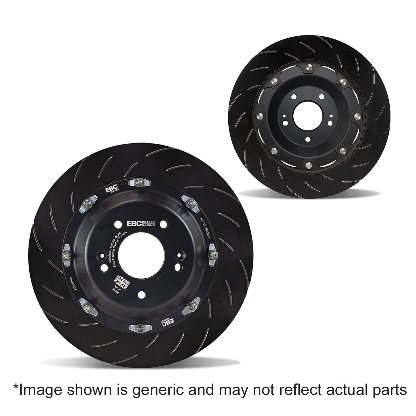 EBC - SG Series Vented 2-Piece Slotted Front Brake Rotors (Pair) - 2017-2025 Audi RS3; 2020-2022 Audi TT RS