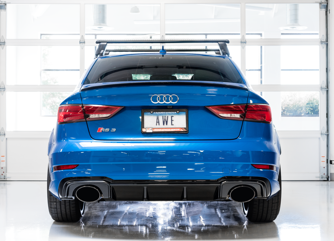 AWE - SwitchPath Exhaust Diamond Black RS-style Tips - 2017-2020 Audi 8V RS3