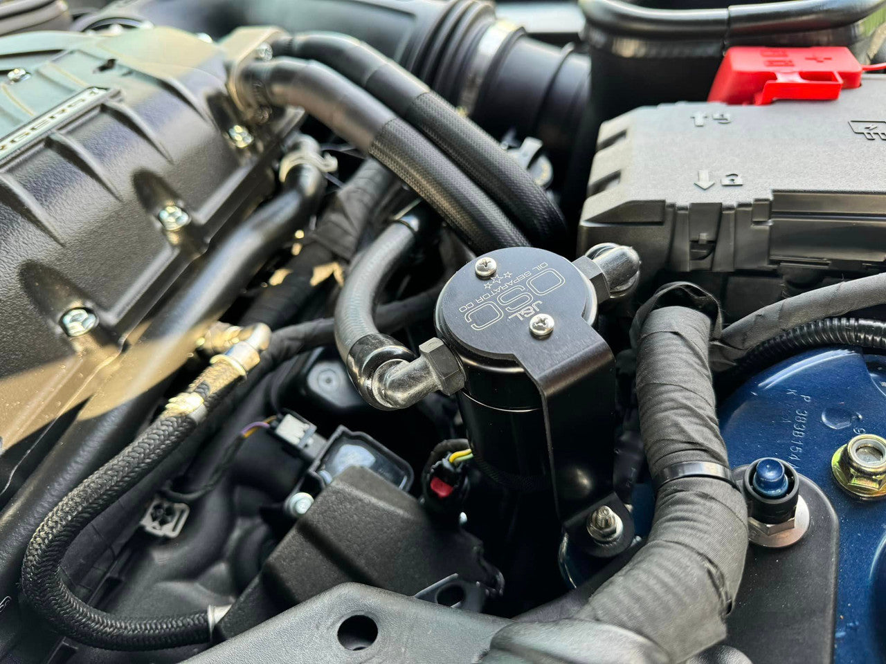 J&L - Oil Separator 3.0 PCV Side - 2024 Mustang GT 5.0 with Whipple Supercharger