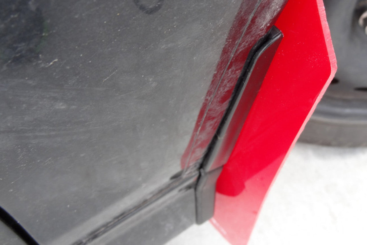 Rally Armor - Mud Flap Set Red w/ White Logo - 2013-2018 Fiesta ST