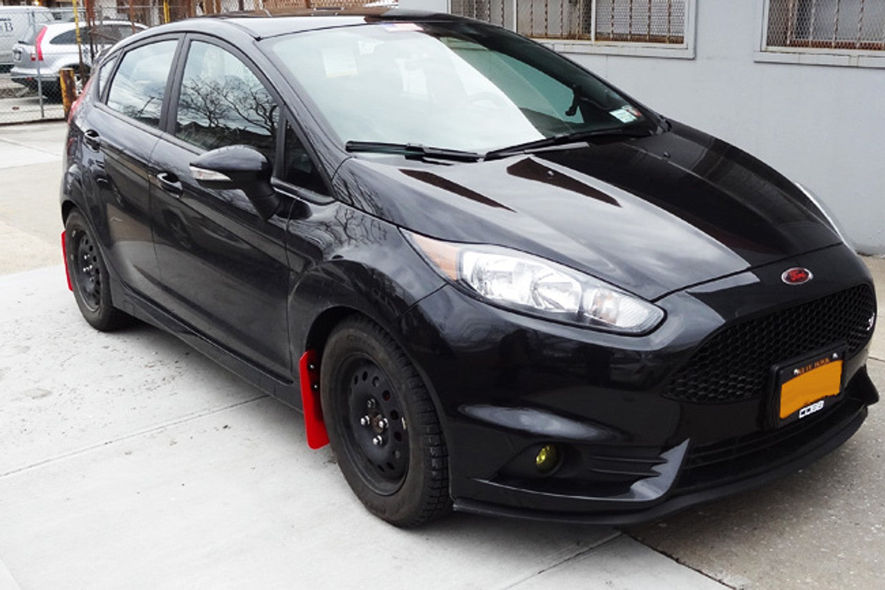 Rally Armor - Mud Flap Set Red w/ White Logo - 2013-2018 Fiesta ST