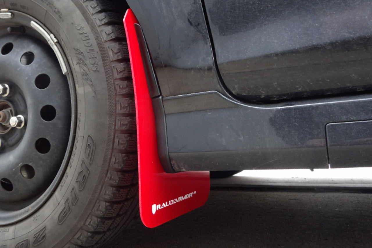 Rally Armor - Mud Flap Set Red w/ White Logo - 2013-2018 Fiesta ST