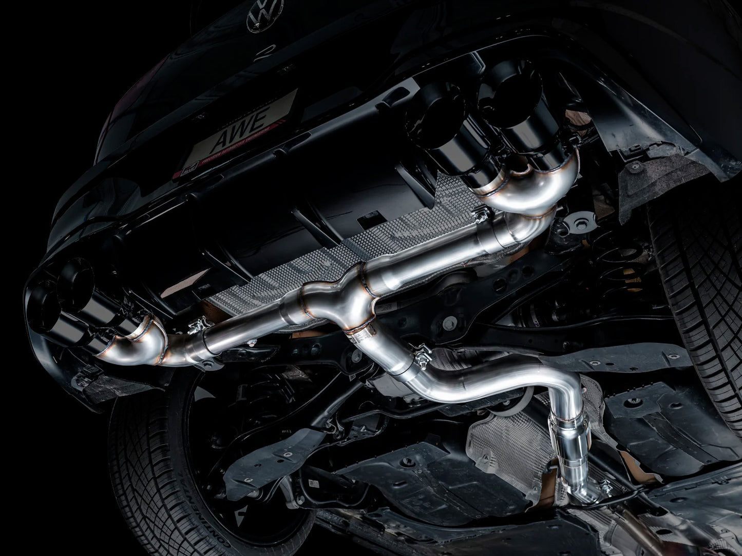 AWE - Track Edition Cat-Back Exhaust System - Diamond Black Tips