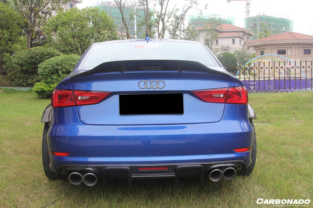 Carbonado - RT Style Carbon Fiber Trunk Spoiler - 2013-2020 Audi S3/ A3 /RS3 Sedan