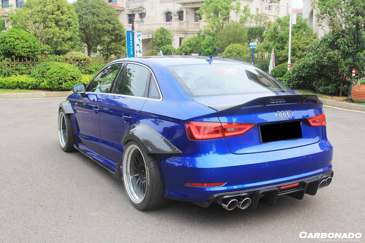 Carbonado - RT Style Carbon Fiber Trunk Spoiler - 2013-2020 Audi S3/ A3 /RS3 Sedan