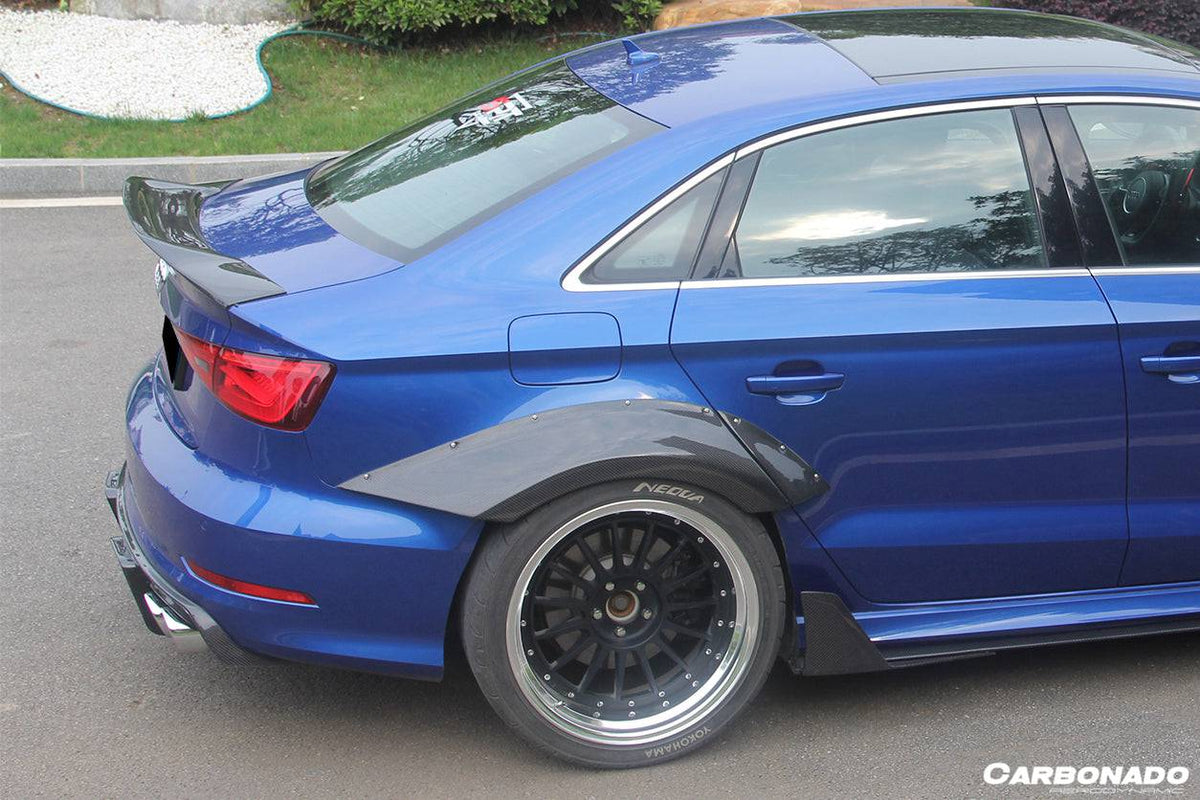 Carbonado - RT Style Carbon Fiber Trunk Spoiler - 2013-2020 Audi S3/ A3 /RS3 Sedan