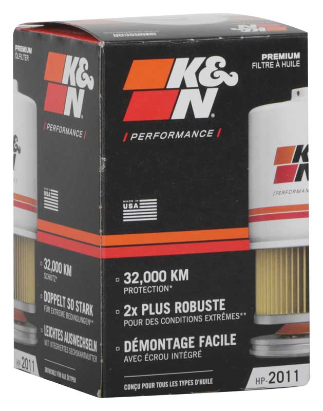 K&N HP-2011 - Premium Wrench-Off Oil Filter (3" OD x 4.781" H)