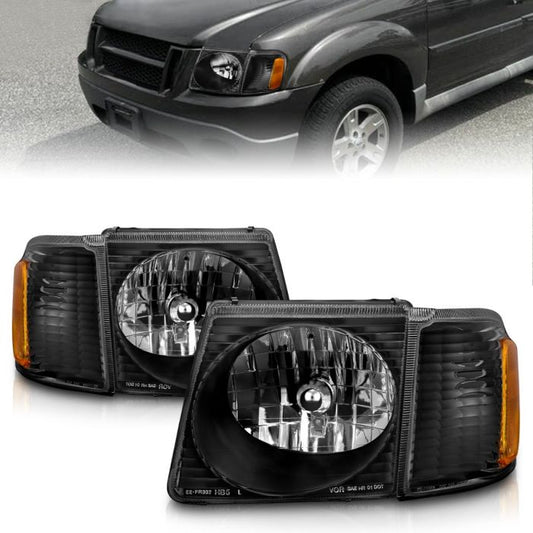 Anzo - Crystal Headlights Black - 2001-2005 Explorer Sport Trac