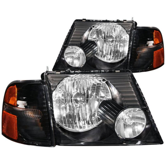 Anzo - Crystal Headlights Black w/ Corner Lights 2pc - 2002-2005 Explorer