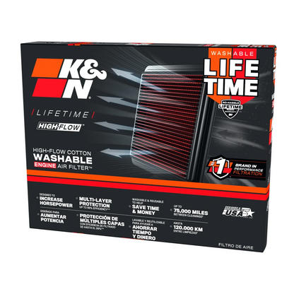 K&N 33-3031 - 33 Series Air Filter Panel (8.375" L x 6.375" W x 1.5" H)