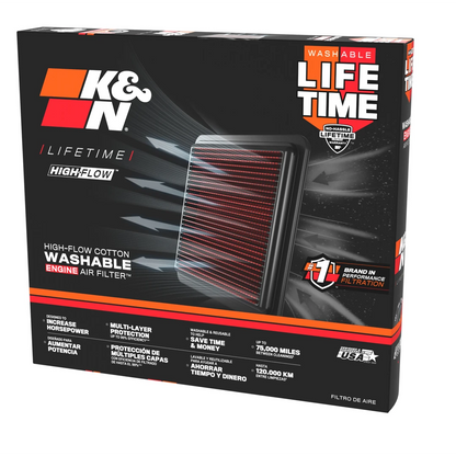 K&N 33-2209 - 33 Series Air Filter Panel (10.313" L x 8.25" W x 1.125" H)