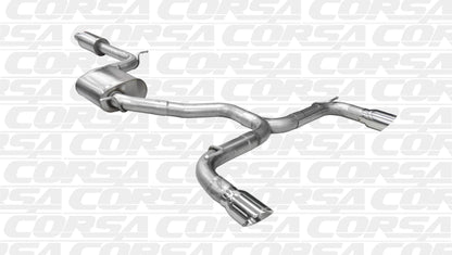 Corsa 14834 - Sport 3" Cat-Back with 4" Single Tips - 2014-2018 VW Golf GTI Mk7 2.0T