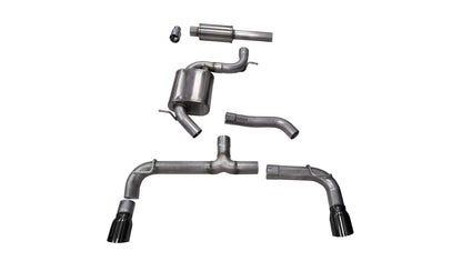 Corsa 14834 - Sport 3" Cat-Back with 4" Single Tips - 2014-2018 VW Golf GTI Mk7 2.0T