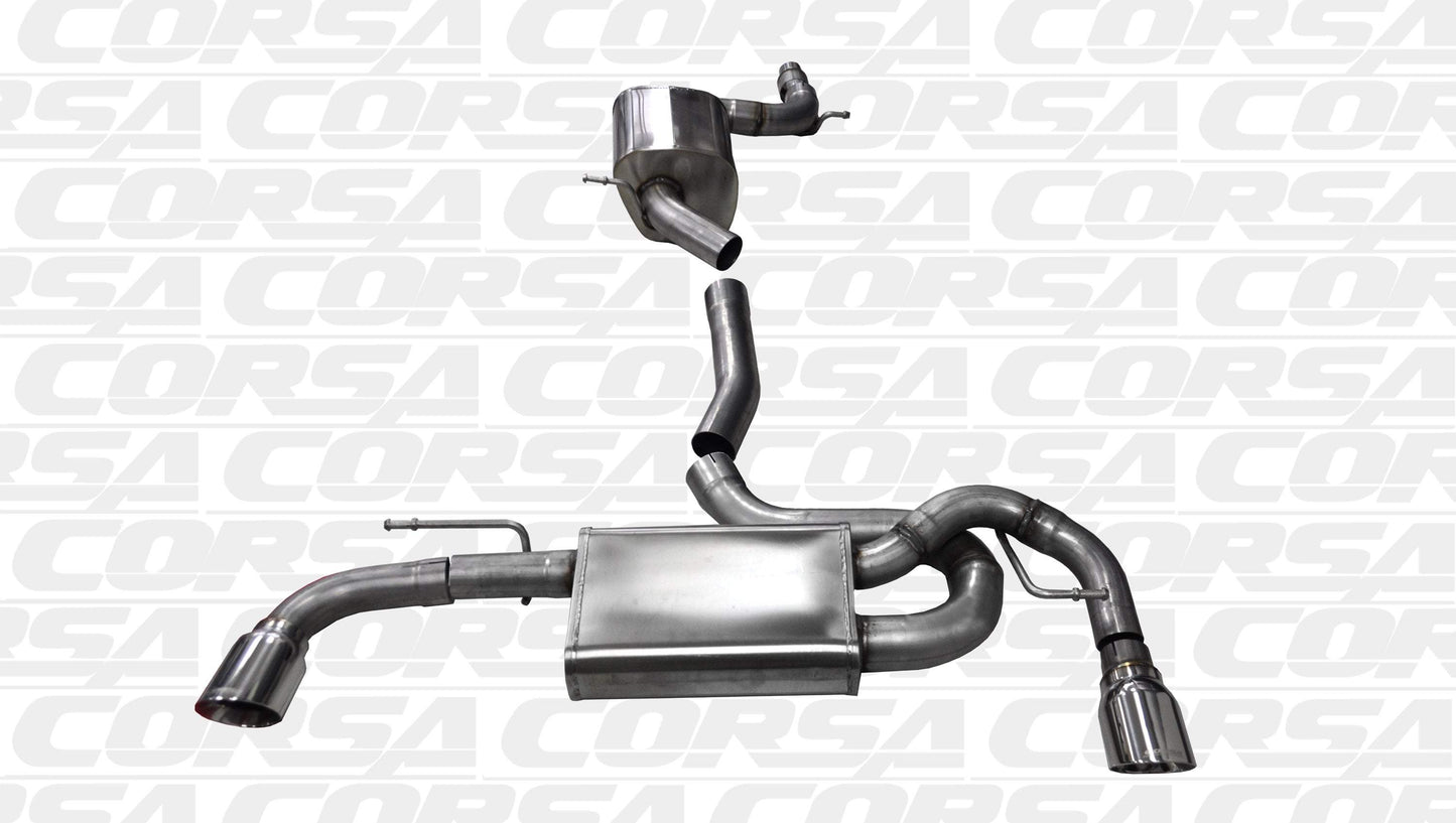 Corsa 14491 - Touring 3" Cat-Back with 4" Single Tips - 2010-2014 VW Golf GTI Mk6 2.0T