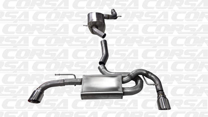 Corsa 14491 - Touring 3" Cat-Back with 4" Single Tips - 2010-2014 VW Golf GTI Mk6 2.0T