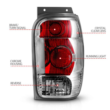 Anzo - Taillights Chrome - 1998-2001 Explorer