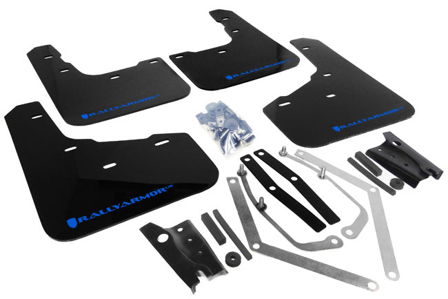 Rally Armor - Mud Flap Set Black w/ Blue Logo - 2014-2017 Fiesta ST