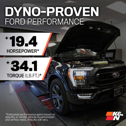K&N 63-2593 - 63 Series Aircharger Performance Air Intake System - 2015-2025 Ford F-150 2.7L EcoBoost