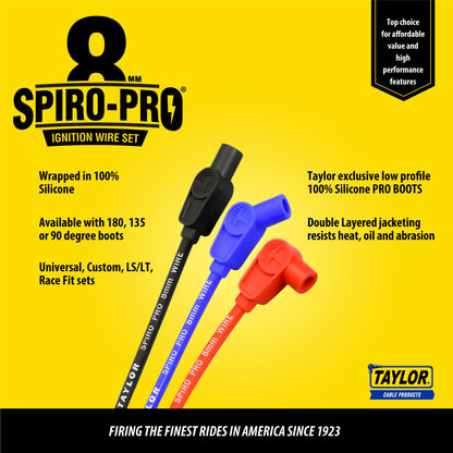 Taylor Cable 77284 8mm Spiro-Pro Custom Spark Plug Wires 6 cyl