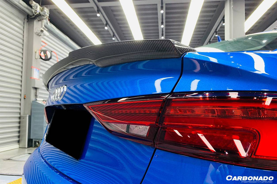 Carbonado - RT Style Carbon Fiber Trunk Spoiler - 2013-2020 Audi S3/ A3 /RS3 Sedan