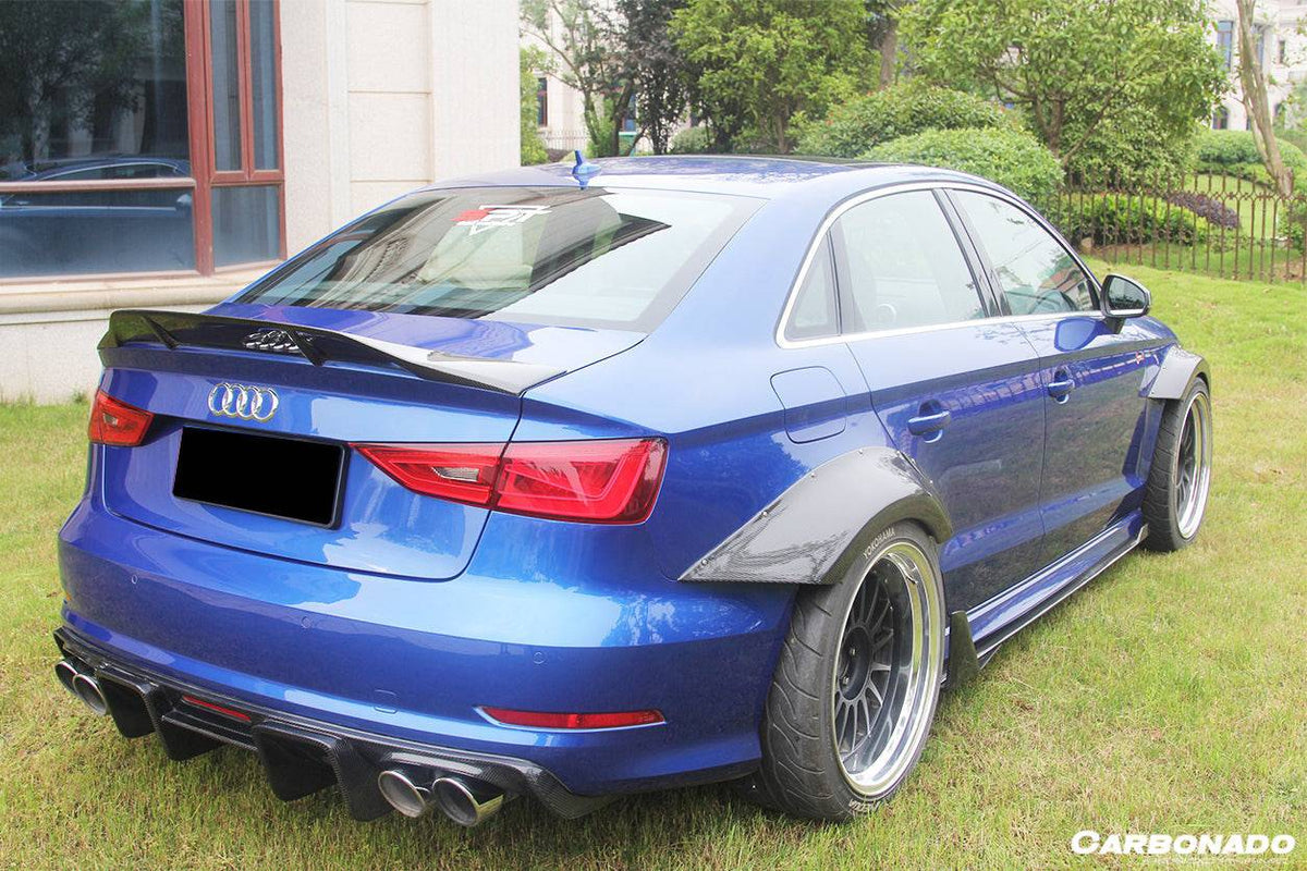 Carbonado - RT Style Carbon Fiber Trunk Spoiler - 2013-2020 Audi S3/ A3 /RS3 Sedan