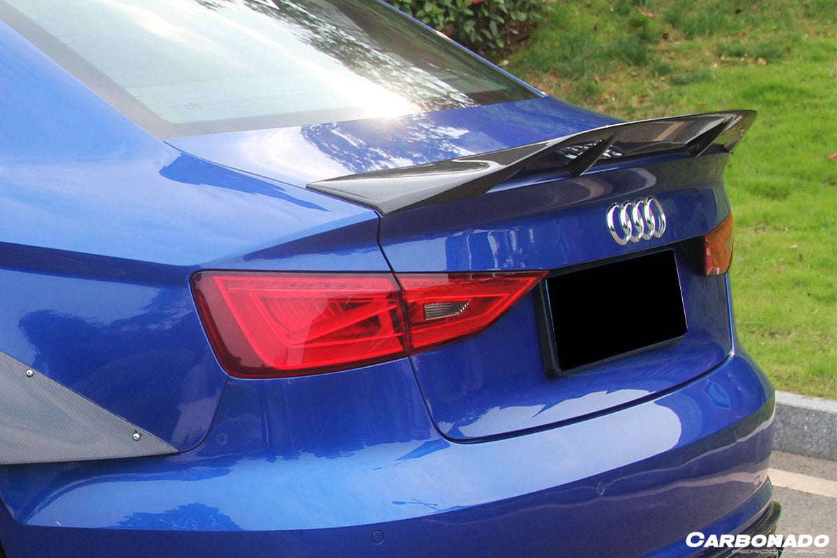 Carbonado - RT Style Carbon Fiber Trunk Spoiler - 2013-2020 Audi S3/ A3 /RS3 Sedan