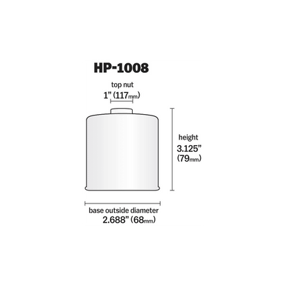 K&N HP-1008 - Premium Wrench-Off Oil Filter (2.688" OD x 2.875" H)