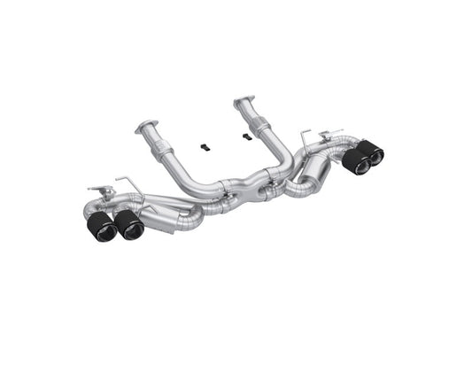 MBRP - T304 STAINLESS STEEL 3" CAT-BACK QUAD CF TIPS - 2020-2024 CHEVROLET CORVETTE C8 6.2L