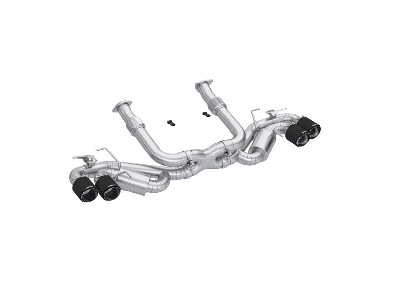 MBRP CHEVROLET CORVETTE C8 6.2L 2020 2024 T304 STAINLESS STEEL 3" CAT-BACK QUAD CF TIPS